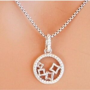 David Yurman Silver Circle Pendant Necklace